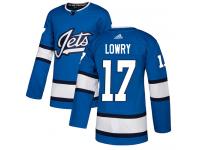 Men's Adidas Winnipeg Jets #17 Adam Lowry Blue Alternate Authentic NHL Jersey