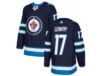 Men's Adidas Winnipeg Jets #17 Adam Lowry Navy Blue Home Authentic NHL Jersey