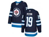 Men's Adidas Winnipeg Jets #19 Nic Petan Navy Blue Home Authentic NHL Jersey