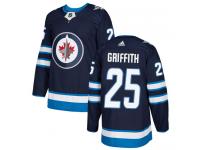 Men's Adidas Winnipeg Jets #25 Seth Griffith Navy Blue Home Authentic NHL Jersey