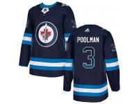 Men's Adidas Winnipeg Jets #3 Tucker Poolman Navy Blue Authentic Drift Fashion NHL Jersey