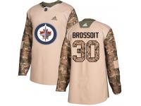 Men's Adidas Winnipeg Jets #30 Laurent Brossoit Camo Authentic Veterans Day Practice NHL Jersey