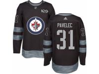 Men's Adidas Winnipeg Jets #31 Ondrej Pavelec Premier Black 1917-2017 100th Anniversary NHL Jersey