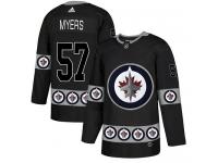 Men's Adidas Winnipeg Jets #57 Tyler Myers Black Authentic Team Logo Fashion NHL Jersey