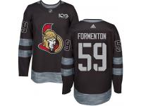 Men's Alex Formenton Authentic Black Adidas Jersey NHL Ottawa Senators #59 1917-2017 100th Anniversary