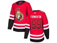 Men's Alex Formenton Authentic Red Adidas Jersey NHL Ottawa Senators #59 Drift Fashion