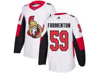 Men's Alex Formenton Authentic White Reebok Jersey NHL Ottawa Senators #59 Away