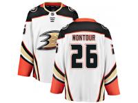 Men's Anaheim Ducks #26 Brandon Montour Authentic White Away Breakaway NHL Jersey