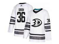 Men's Anaheim Ducks #36 John Gibson Adidas White Authentic 2019 All-Star NHL Jersey