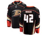 Men's Anaheim Ducks #42 Josh Manson Authentic Black Home Breakaway NHL Jersey