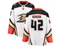 Men's Anaheim Ducks #42 Josh Manson Authentic White Away Breakaway NHL Jersey