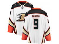 Men's Anaheim Ducks #9 Paul Kariya Authentic White Away Breakaway NHL Jersey