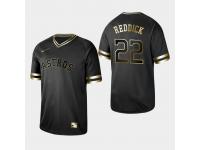 Men's Astros 2019 Black Golden Edition Josh Reddick V-Neck Stitched Jersey