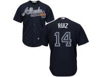 Men's Atlanta Braves #14 Rio Ruiz Majestic Navy Alternate Cool Base Jersey