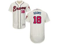 Men's Atlanta Braves #18 Matt Adams Majestic Alternate Ivory Flex Base Authentic Collection Jersey
