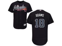 Men's Atlanta Braves #18 Matt Adams Majestic Alternate Navy Flex Base Authentic Collection Jersey