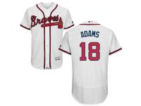 Men's Atlanta Braves #18 Matt Adams Majestic Home White Flex Base Authentic Collection Jersey