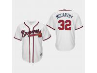 Men's Atlanta Braves #32 White Brandon McCarthy Majestic Home Official 2019 Cool Base Jersey