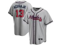 Men's Atlanta Braves Ronald Acuna Jr. Nike Gray Road 2020 Player Jersey