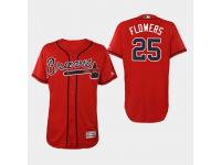 Men's Atlanta Braves Scarlet Tyler Flowers 2019 Flex Base Authentic Collection Alternate Jersey