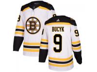 Men's Boston Bruins #9 Johnny Bucyk adidas White Authentic Jersey