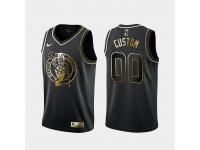 Men's Boston Celtics Black Custom Golden Edition Jersey With Any Name And Number