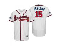 Men's Braves 2018 Postseason White Sean Newcomb Flex Base Home Jersey