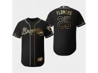 Men's Braves 2019 Black Golden Edition Tyler Flowers Flex Base Stitched Jersey