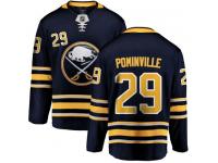 Men's Buffalo Sabres #29 Jason Pominville Fanatics Branded Navy Blue Home Breakaway NHL Jersey