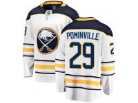 Men's Buffalo Sabres #29 Jason Pominville Fanatics Branded White Away Breakaway NHL Jersey