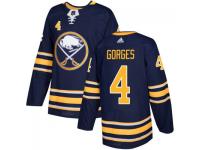 Men's Buffalo Sabres #4 Josh Gorges adidas Navy Authentic Jersey
