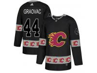 Men's Calgary Flames #44 Tyler Graovac Adidas Black Authentic Team Logo Fashion NHL Jersey