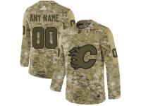 Men's Calgary Flames Adidas Customized Limited 2019 Camo Salute to Service Jersey