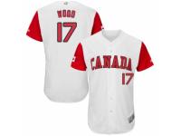 Men's Canada Baseball Majestic #17 Eric Wood White 2017 World Baseball Classic Authentic Team Jersey