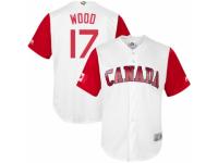 Men's Canada Baseball Majestic #17 Eric Wood White 2017 World Baseball Classic Team Jersey
