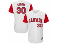 Men's Canada Baseball Majestic #30 Michael Crouse White 2017 World Baseball Classic Authentic Team Jersey