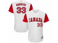 Men's Canada Baseball Majestic #33 Justin Morneau White 2017 World Baseball Classic Authentic Team Jersey
