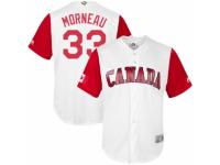 Men's Canada Baseball Majestic #33 Justin Morneau White 2017 World Baseball Classic Team Jersey