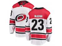 Men's Carolina Hurricanes #23 Brock McGinn White Away Breakaway NHL Jersey
