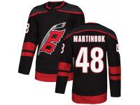 Men's Carolina Hurricanes #48 Jordan Martinook Black Alternate Authentic Hockey Jersey