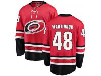 Men's Carolina Hurricanes #48 Jordan Martinook Red Home Breakaway NHL Jersey
