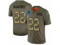 Men's Carolina Panthers #22 Christian McCaffrey 2019 Olive Camo Salute To Service Jersey