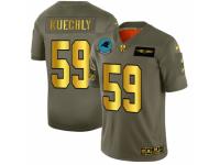 Men's Carolina Panthers #59 Luke Kuechly Limited Olive Gold 2019 Salute to Service Football Jersey