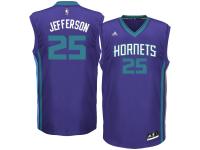 Men's Charlotte Hornets Al Jefferson adidas Purple Road Replica Jersey