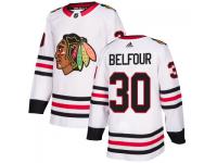 Men's Chicago Blackhawks #30 ED Belfour adidas White Authentic Jersey
