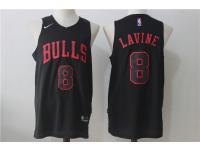 Men's Chicago Bulls #8 Zach LaVine All Black 2017 2018 Nike Swingman Stitched NBA Jersey