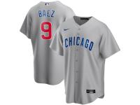 Men's Chicago Cubs Javier Baez Nike Gray Road 2020 Player Jersey