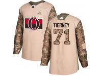 Men's Chris Tierney Authentic Camo Adidas Jersey NHL Ottawa Senators #71 Veterans Day Practice