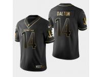 Men's Cincinnati Bengals #14 Andy Dalton Golden Edition Vapor Untouchable Limited Jersey - Black