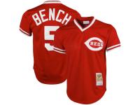 Men's Cincinnati Reds Johnny Bench Mitchell & Ness Red Cooperstown Collection Big & Tall Mesh Batting Practice Jersey